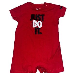 Nike Baby Boys Size 0-3 Monthsvred Shortall Romper Just Do It